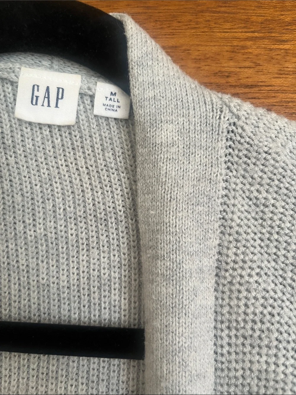 GAP Heather Gray Open-Front Ribbed Cardigan - Picture 2 of 3